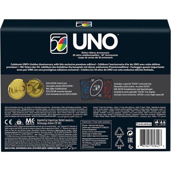 UNO 50th Anniversary Edition Card Game Featuring Commemorative Coin & Ca… - Picture 5 of 12